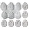 Cartoon Easter Bunny Pendant Mold Cute Drop Glue Plaster Mold  Happy Easter Decor