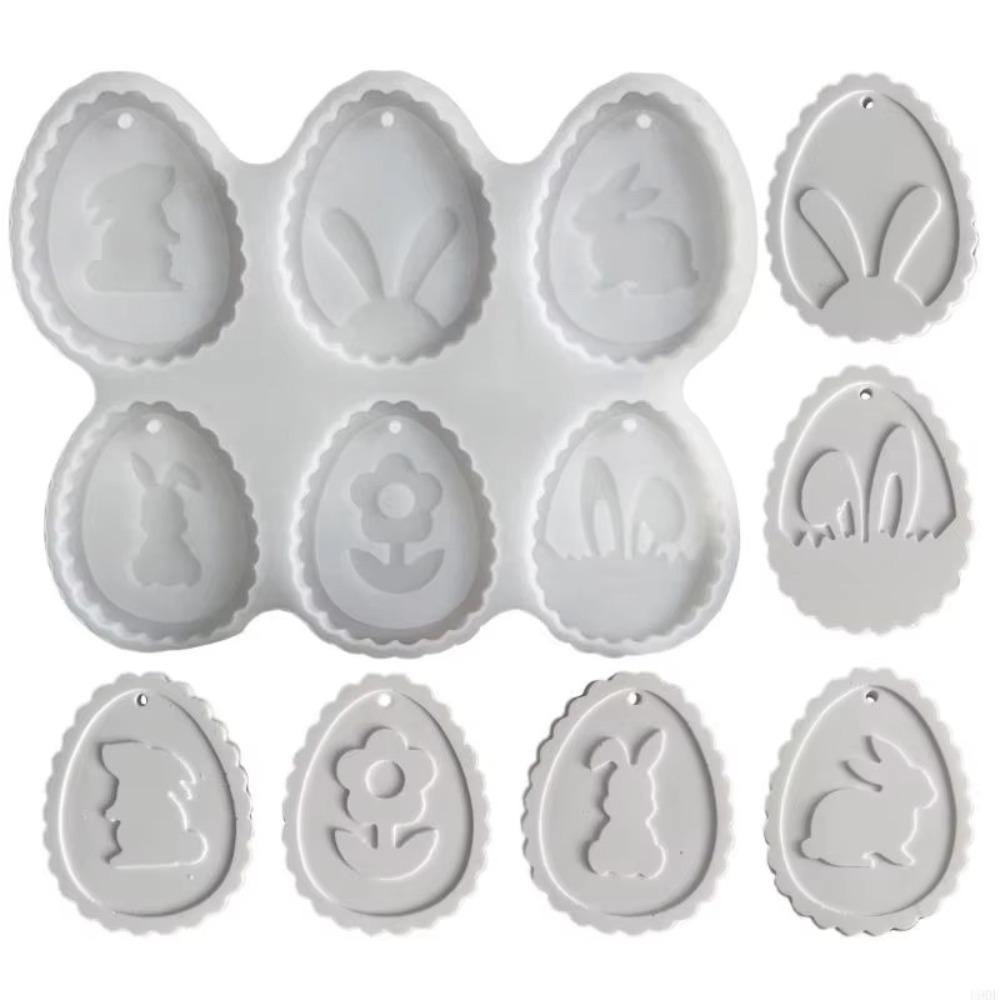 Cartoon Easter Bunny Pendant Mold Cute Drop Glue Plaster Mold  Happy Easter Decor