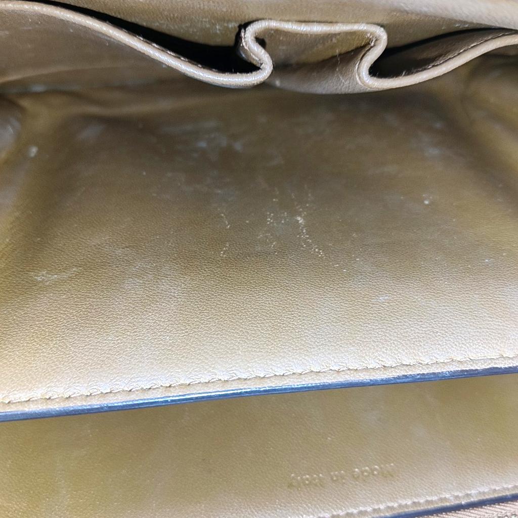 [Brugt] Klassisk Boks Guld Spænde Poleret Kalveskind Tofu Firkantet Crossbody Skuldertaske Mellem - Rimelig #1PD4JS8