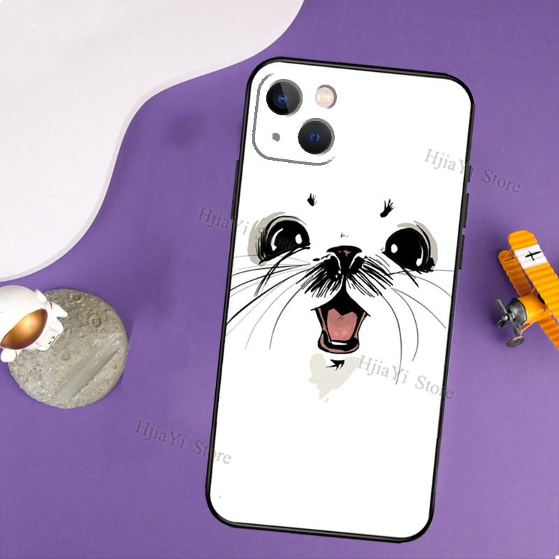 Baby Seals Case For iPhone 14 13 Pro X XS Max XR 7 8 Plus Cover For iPhone 14 12 Mini 11 Pro Max SE 2020