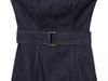 European-American Women's Sleeveless Denim Bandeau Top and Straight Leg Jeans Set with Belt