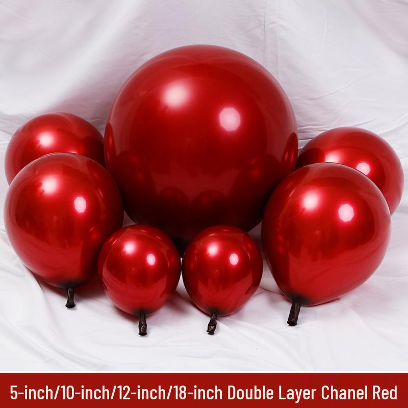 Double-Layer Cherry Red Party Balloons (5", 10", 12", 18", 36")