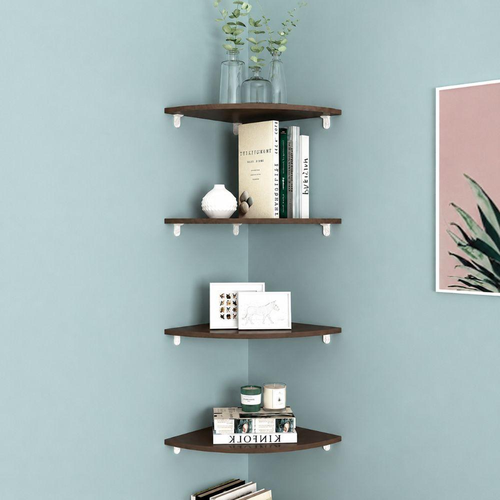 Quarter Circle Home Floating Shelves PVC Wall Corner Storage Rack Floating Corner Shelf Kitchen