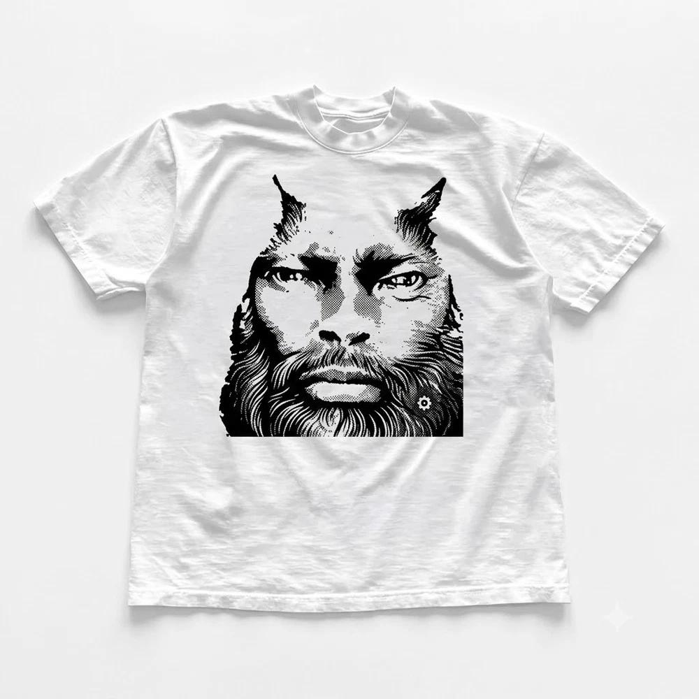 Cursed Cat Huunisex Face Cat Meme White TShirt S