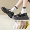 Women's Mid-calf Socks, Solid-colored Cotton-soled Spring and Autumn Girls' Striped Socks, Loafers, Long Socks, Autumn and Winter Sports Cotton Socks