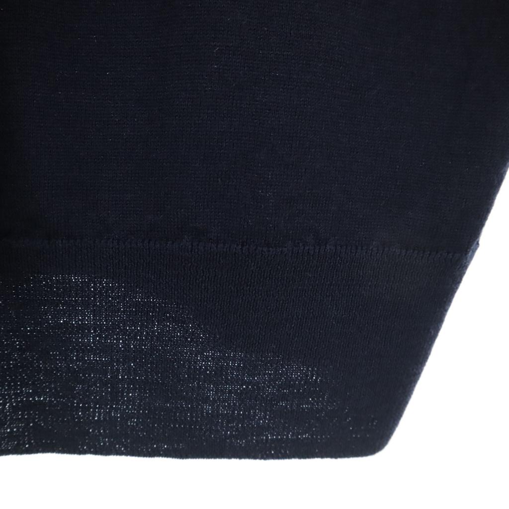JOHN SMEDLEY Britische Wolle Langarm V-Ausschnitt Pullover L Marineblau Gestrickt Damen Gebraucht