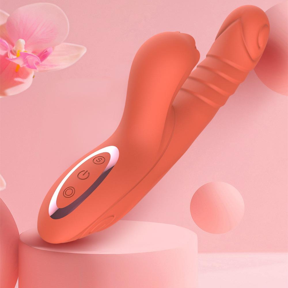 1pcs Thrusting Vibrator Sex Toy for 3 In 1 Thrusting Dildo Clitoral Stimulator G Spot Vibrator Adult Toy with 7 Thrusting 5 Tapping 10 Vibrating Modes