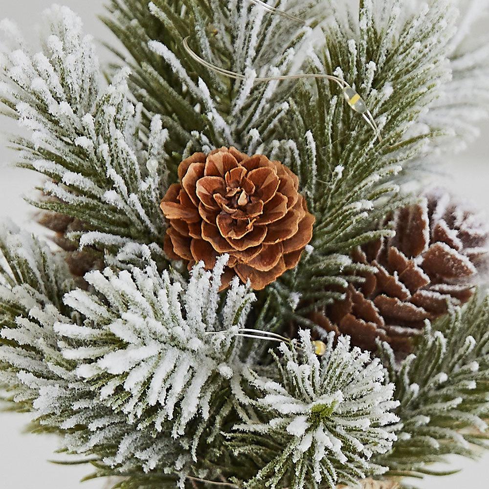 Christmas Tree Mini Tabletop Ornament Flocking Snow PE Tree Festive Scene Ornament Christmas Tree