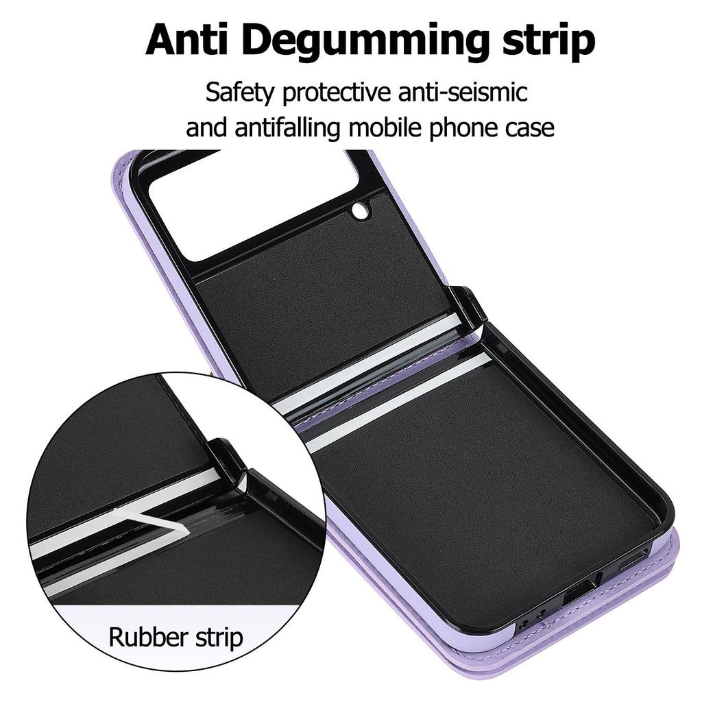 Samsung Z Flip7 Crossbody Leather Case with Zipper Card Slot
