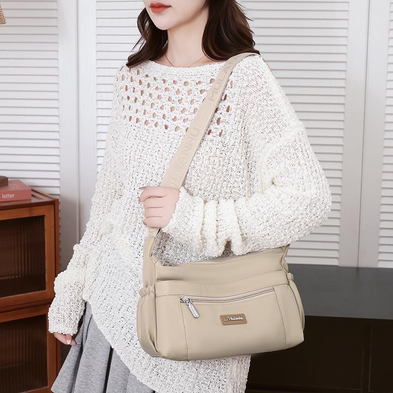Water-Repellent Nylon Crossbody Bag for Middle-Aged Women, Large-Capacity, Multi-Layer, Versatile Casual Shoulder Bag.