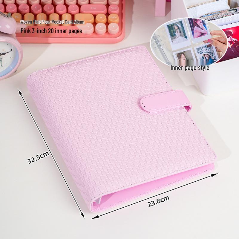 A5 PU Card Album - Chasing Stars: 3-inch Postcard & Idol Card Storage, Four-Grid Polaroid Album