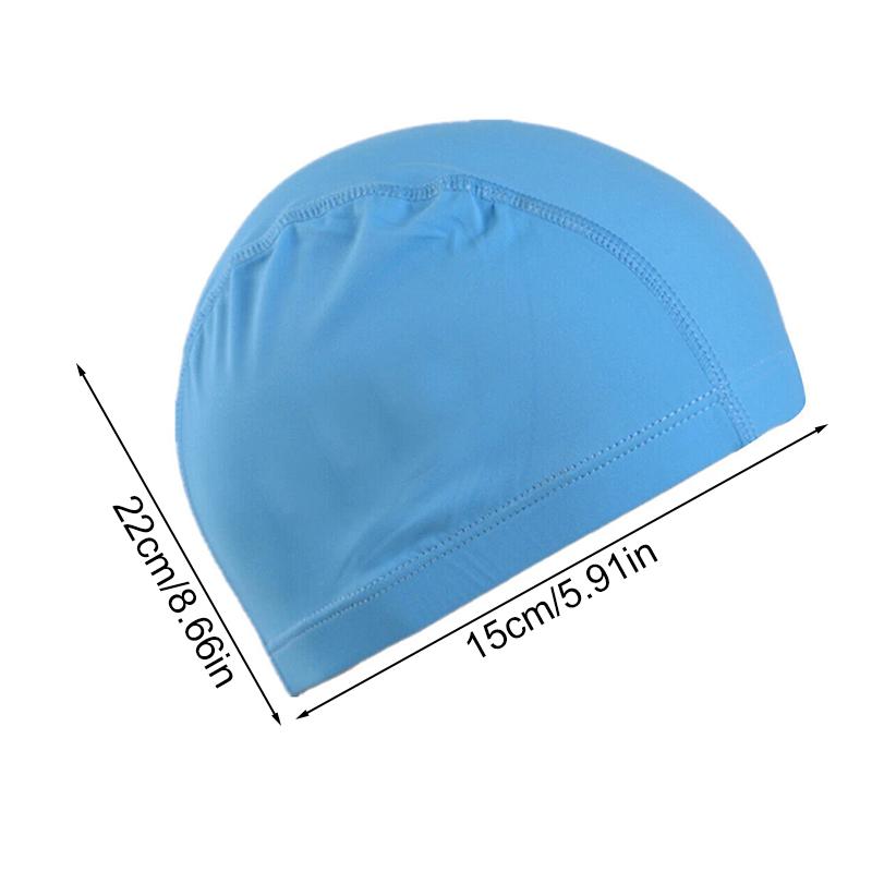 1Pc Swimming Cap Ear Guards Elastic Fabric Solid Color Swim Hat Short/Long Hair Big Kids Polyester Womens/Mens