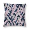 Navy Blue Grey Pink Brush Strokes Square Pillowcase Polyester Linen Velvet Creative Zip Decor Pillow Case Room Cushion Cover