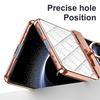 For Samsung Galaxy Z Flip7 5G PU Leather Plating Glitter Bling Diamond Ring Hinge Phone Case Screen Protect Film ShockproofCover