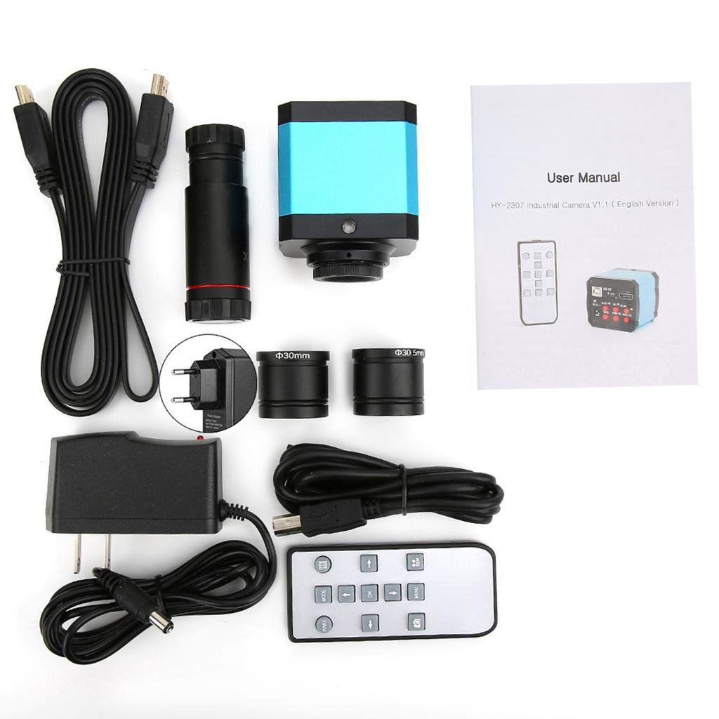 37MP Microscope Camera 1080P 60FPS HDMI USB Industrial Microscope Camera with Conversion Adapter