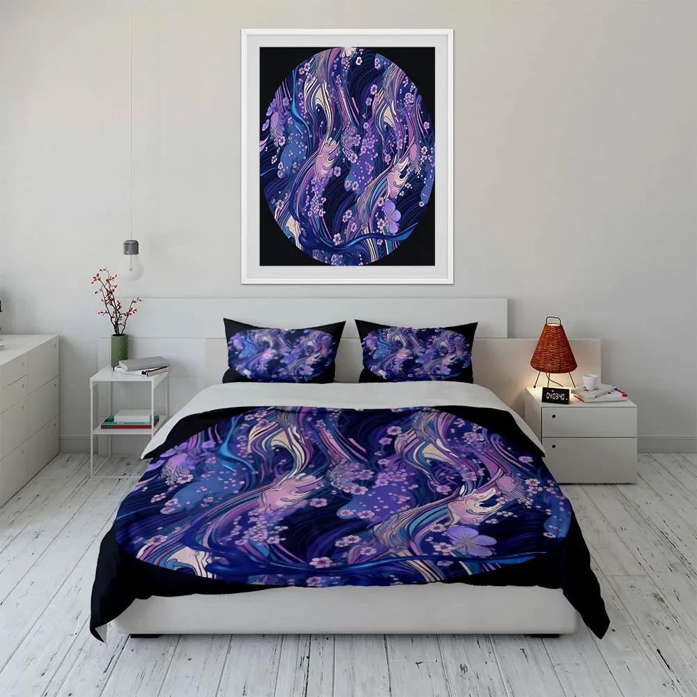 Floral Abstract Art Decor Set Soft Comfortable Duvet Cover Bedding Set Included 1*Duvet Cover & 2*Pillowcases gift