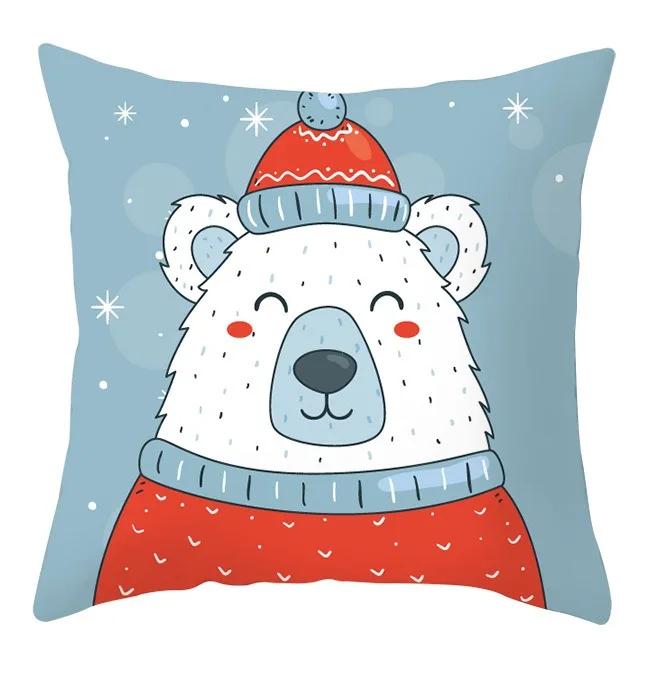 Büro Sitzkissenbezug Weihnachten Hund Schneemann Cartoon Muster Mode Kissen Weihnachtshülle Luxuriöse Heimdekoration