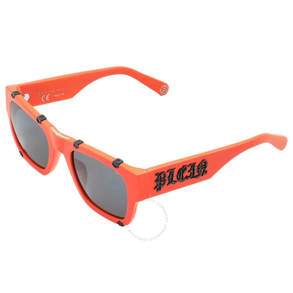 Philipp Plein Grey Square Unisex Sunglasses Spp042w V47f 54