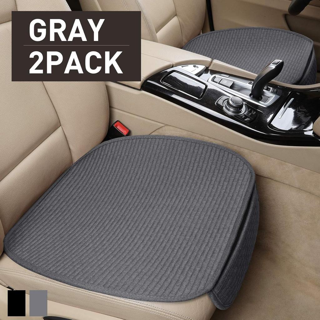 EifBrisa 2Pcs Car Seat Covers Cushion Pad, Bottom Front Seat Covers For Cars, Super Breathable, Storage Bags, Warm In Winter And Cool In Summer,