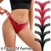 Set di 6 Tanga Estivi in Pizzo a Vita Bassa per Donna
