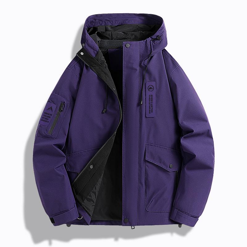 Veste à capuche pour homme, Veste d'alpinisme fonctionnelle coupe-vent unisexe pour le printemps, Veste d'extérieur coupe-vent et imperméable pour homme