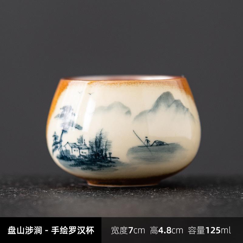 NEW Ceramic Hand-painted Tasting Wood-fired Glaze Small Bowl Special for Drinking Tea Single High-end Master Cup