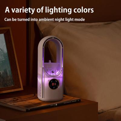 Bladeless Desk Fan with 6 Speed Modes Strong Airflow Compact Design Portable Rechargeable Quite Cooling Spray Fan