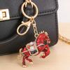 Keychain Sparkling Rhinestones Inlaid Galloping Horse Design Keychain Pendant Enamel Oil Drip