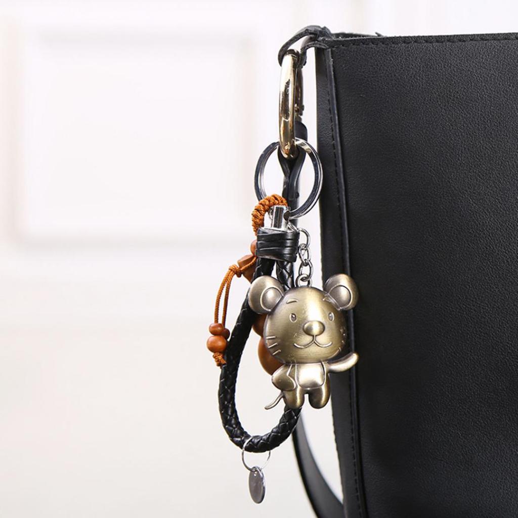 Čínský zvěrokruh Zvířecí rok Symbol Broskvové dřevo Keychain Keychain Alliy Key ring Bag Decor
