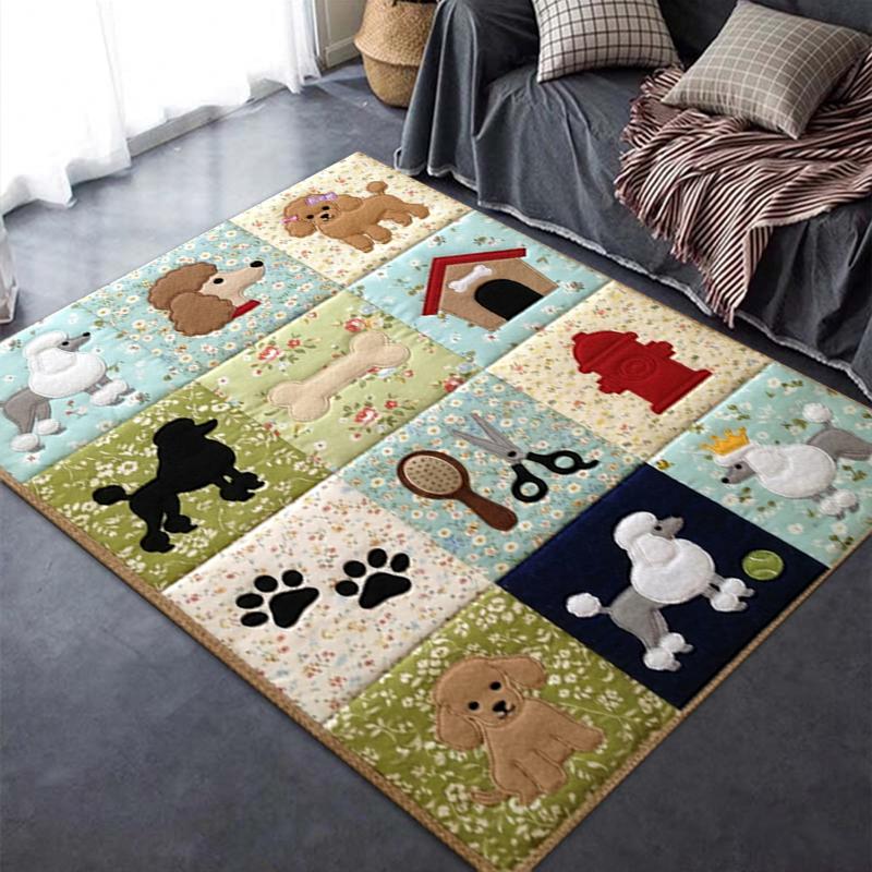 2025 New Poodle Carpet Rug for Living Room Bedroom Home Sofa Decoration,Kids play Non-slip Floor Mat100