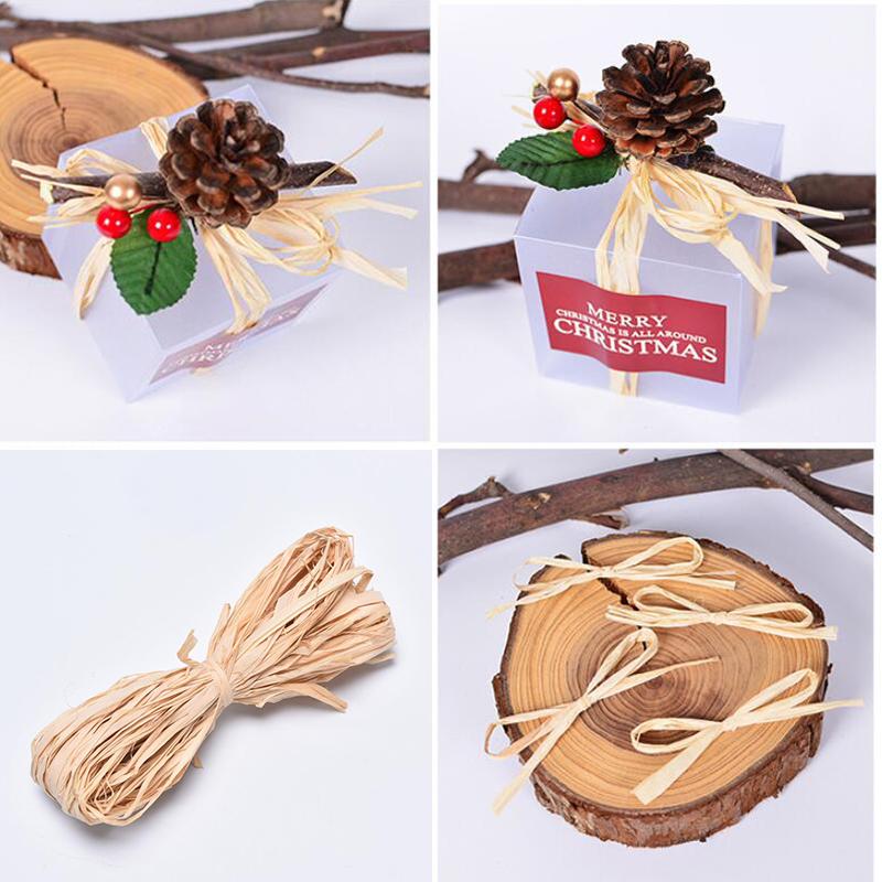 10X Raffia Natural Rope Crafts Wedding Gift Wrapping Cord Twine Diy Scrapbooking