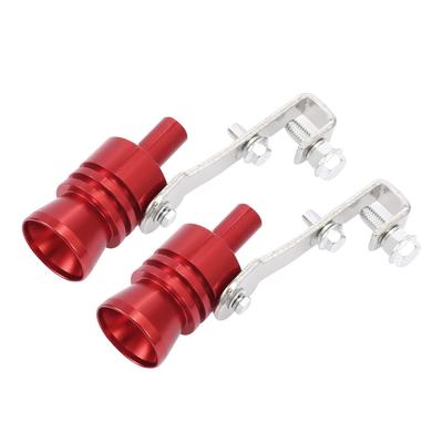 X AUTOHAUX Turbo Whistle Muffler Wrench Screw Aluminum Alloy Red Exhaust Muffler Pipe Whistle Large Turbo Whistle Pack of 2