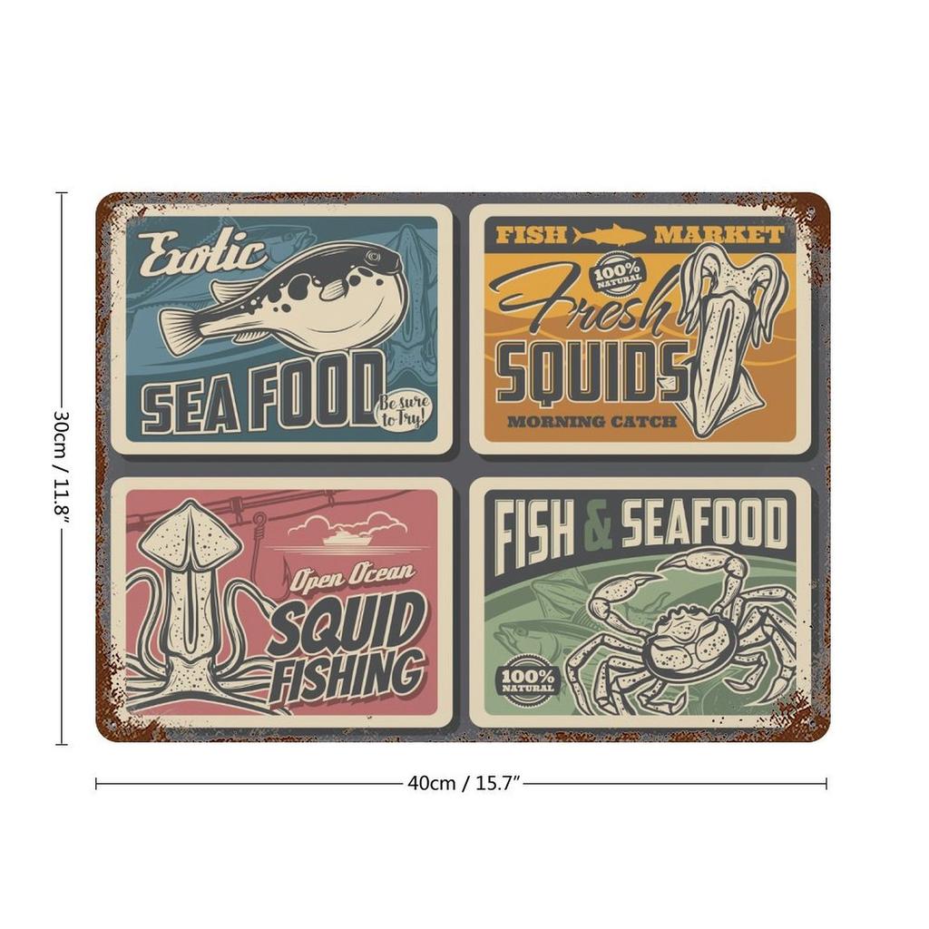 1-Pack Rustic Industrial Metal Plaque, 20×30cm and 30×40cm, Shabby Decor Sign for Living Room, Coffee Shop or Office