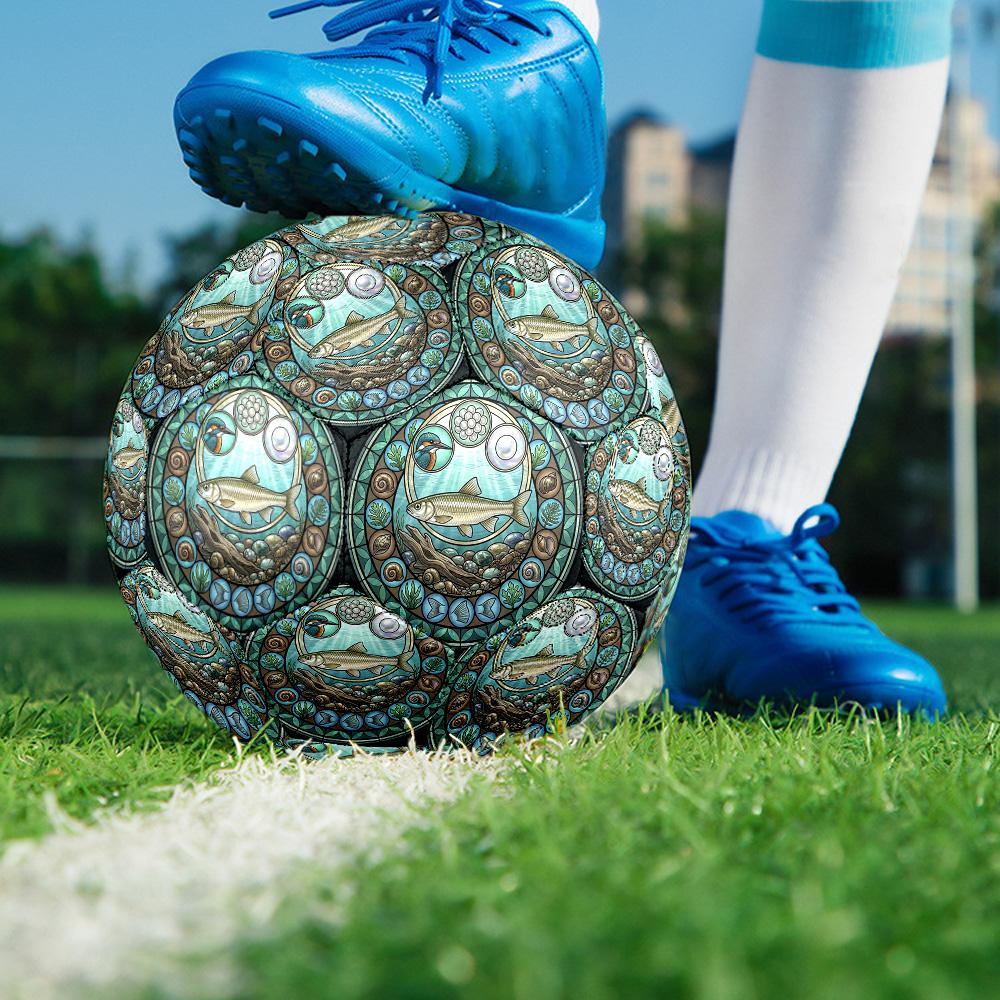 Ocean Life Harmony Round Football Size 5 Adult Ball Suitable for Training Matches and Outdoor Team.