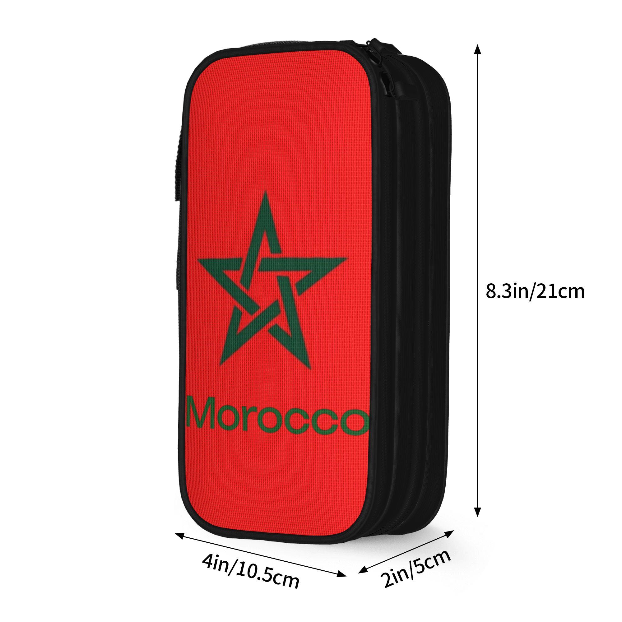 Marokko Maroc vlag Marokkaanse Etuis Klassiek   Pennenbak Tassen Student Grote Opbergruimte Studenten Schoolcadeau Etuis (as the picture,M)