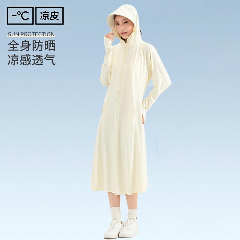 Sunscreen Clothing Women's 1011 Summer New UV Protection Ice Silk Dress Color Printing Long Sunscreen Clothing Long Dress