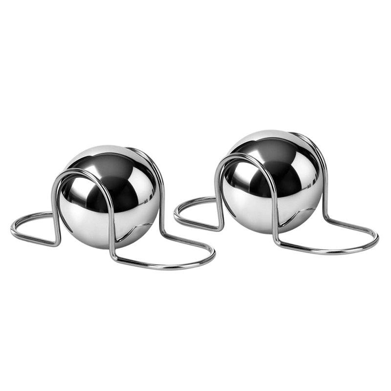 A03F-For Coffee For Espresso Accessories Espresso Cooling Ball Stainless Steel 2Pcs Cool Down Ice Ball Brew Extract Chilling Too