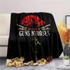 Guns N' Roses,pattern Flannel Blanket, High quality Comfortable for All Seasons, Home Decor, Warmth and Comfort, Perfect for Gifts.