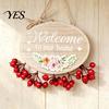 Soft Color Door Number Plate Welcome Sign for Front Door, Entrance Plate, Pastoral Rustic House Wooden Hanging Plaque Home Outdoor Wall Decor Textured