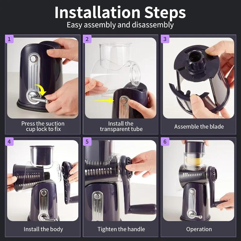 Multifunction Manual Vegetable Slicer Potato Cutter Cheese Grater Veggie Chopper Meat Grinder Food Shredder