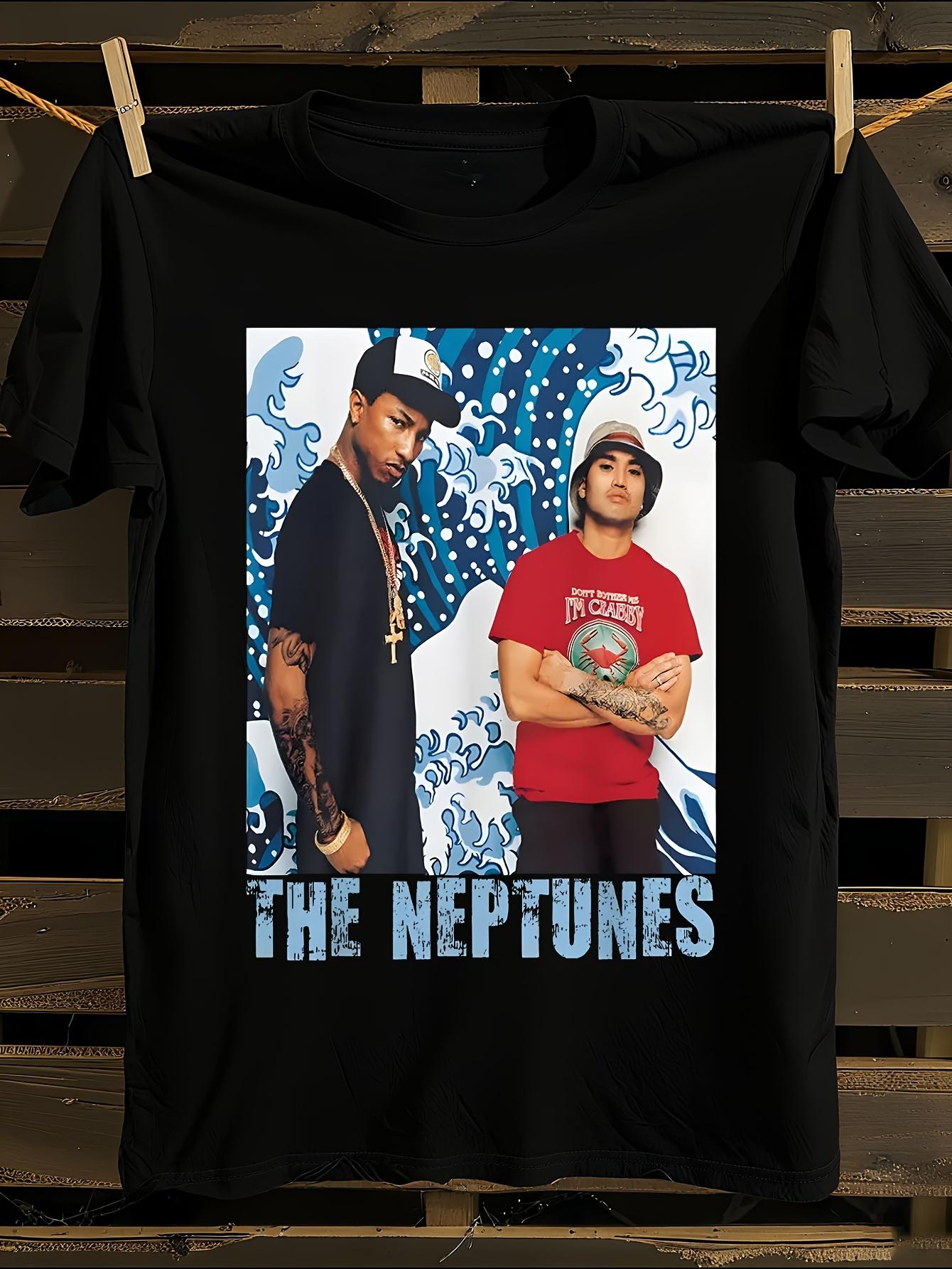 

The Neptunes Have Released a New Black T-Shirt Mens Tshirt Womens Tshirts with Letters Print Short Sleeves T-Shirt Casual Street Tee Shirt Top S