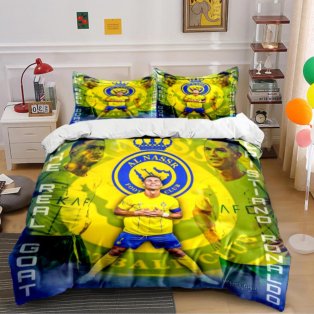Al Nassr FC Bedding Set Bedding set (1 duvet cover, 2 pillowcases, duvet not included) 135x200cm