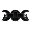 Black Fairies Moon Design Wooden Wall Crystal Display Hanging Shelf With Multi Compartments For Artistic Storage Solution