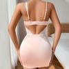 Women's Sexy Pajama Two-piece Set Solid Color Hollow-out Camisole Pajamas Bust-support Slim-fit Loungewear Set