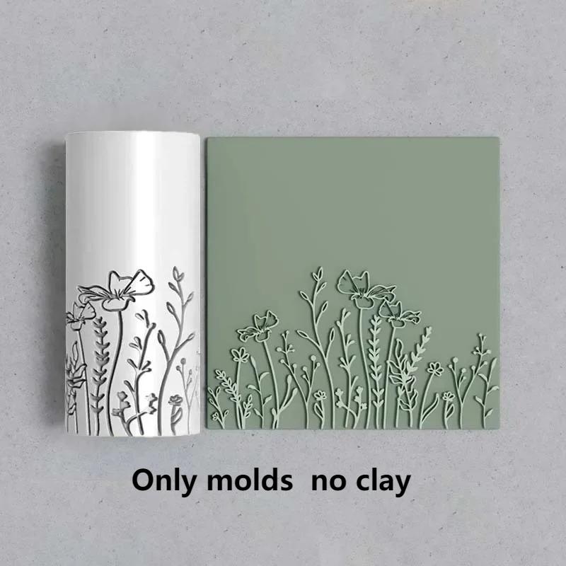 

Plant and flower texture soft ceramic clay texture roller Used for DIY high-precision accessories High precision texture tool