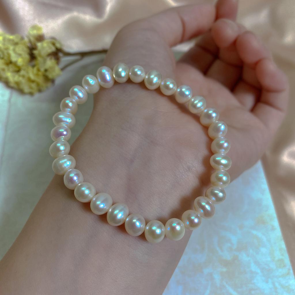 Feedback Natural Baroque Freshwater Pearl Bracelet Women's Elastic Line Elastic String Rope Bracelet Simple Versatile Wholesale