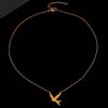 Fashion Simple Cute Golden Personalized Stainless Steel Bird Necklace Pendant Peace Dove Swallow Collarbone Chain