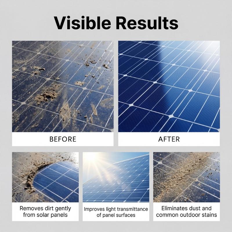 Photovoltaic Panel Cleaner 120Ml/4 Floz JAKEHOE Not-Abrasive Splash for Dirt Buildups Glass Panels, Outdoor Solar Surfaces Routine Care