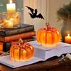 Pumpkin Lamp Glass Pumpkin Decor Starry Night Led Glass Pumpkin Set for Halloween Thanksgiving Decor Indoor Fall Decoration