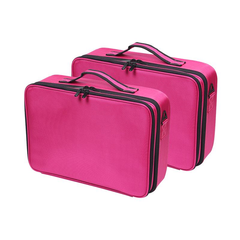 Three-Layer Waterproof Makeup Artist Travel Case: Portable Cosmetic Storage Bag
